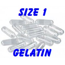 Gelatin size '1' - Clear / Clear - 1000 caps