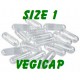 Vegicaps size '1' - Clear / Clear - 1000 caps